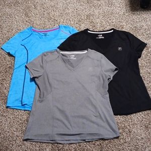 THREE Fila Sport Activewear Shirts Large